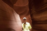 Jim in the slot canyon with noone around....rare!!!!